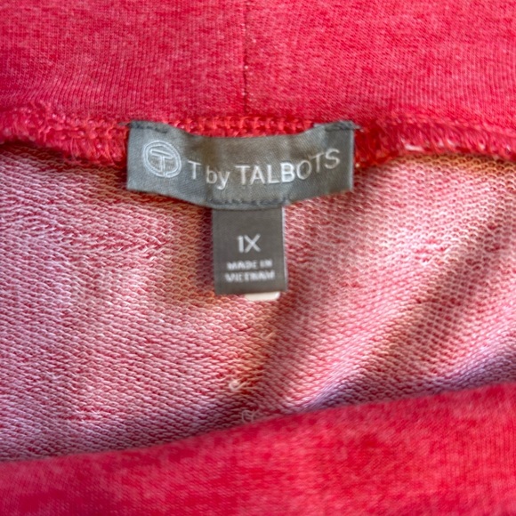 T by Talbots Cowl Neck Short Sleeve Coral Tunic 1X - Picture 8 of 10